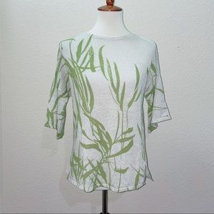 Chico’s Linen Blouse Size 1 Size Medium